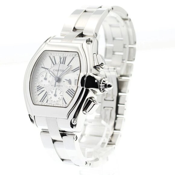 CARTIER Roadster XL W62019X6 Chronograph Silver Dial Automatic Men's_890494